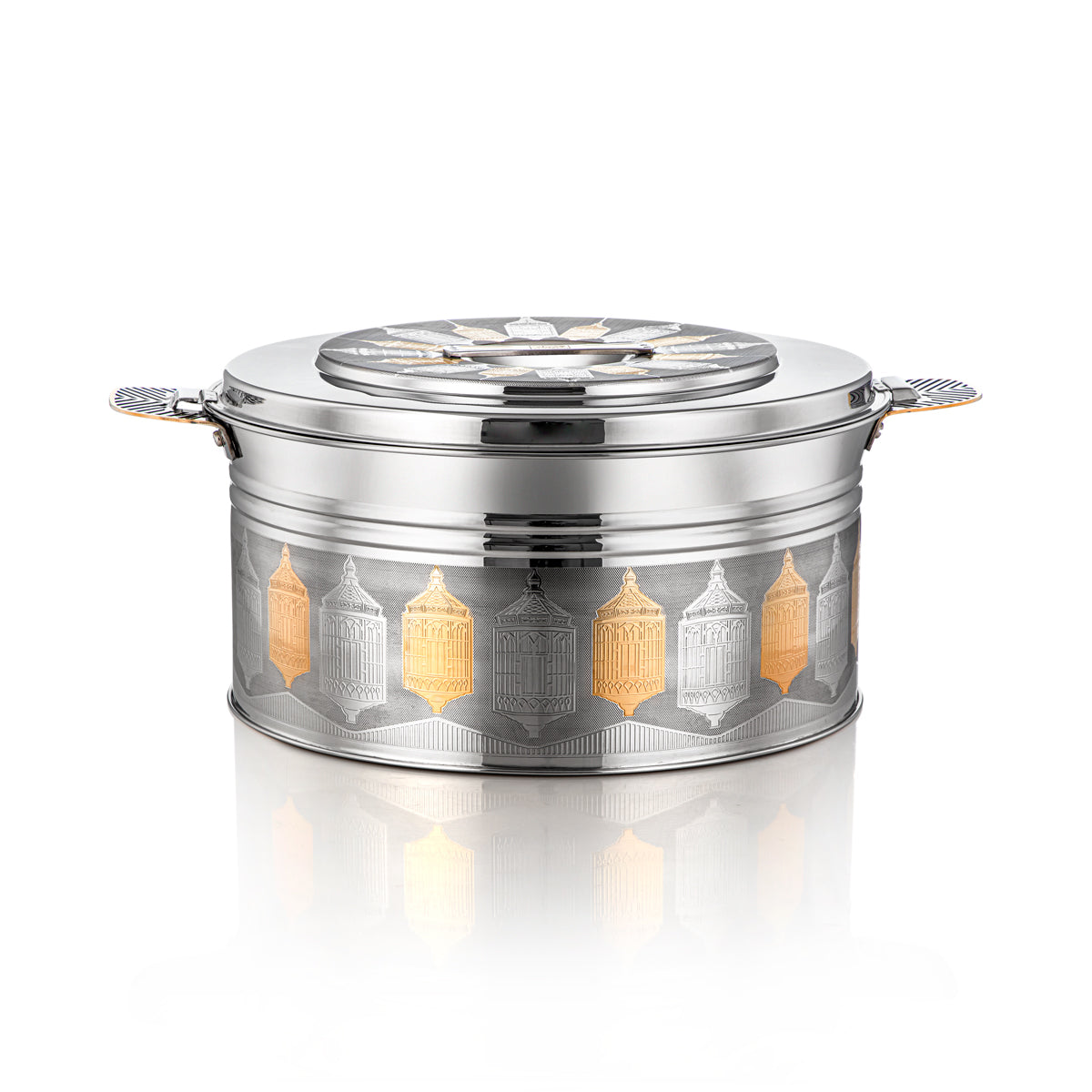 Almarjan 9000 ML Shaharzad Collection Hot Pot en acier inoxydable argent et or - H23EPG20HG