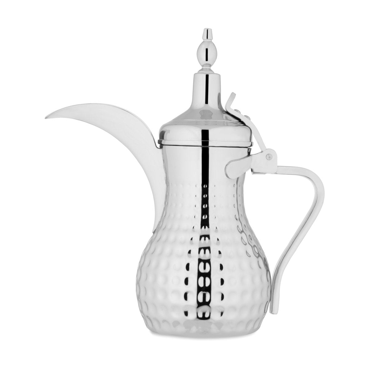 Almarjan 1 Liter Hammered Collection Stainless Steel Dallah Silver - STS0010550