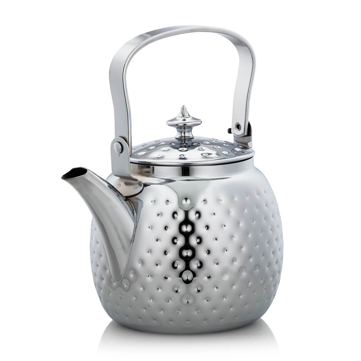 Almarjan 1.5 Liter Stainless Steel Hammered Tea Kettle Silver - STS0010619